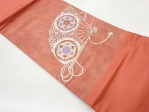 扇に華紋・子持ち花亀甲模様織出し名古屋帯